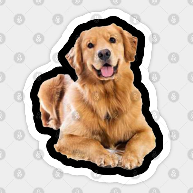 Golden Retriever Sticker by Rooscsbresundae